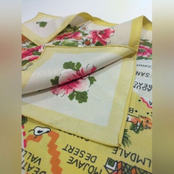 California USA Scarf  Souvenir Square USA Vintage - Picture 8 of 11